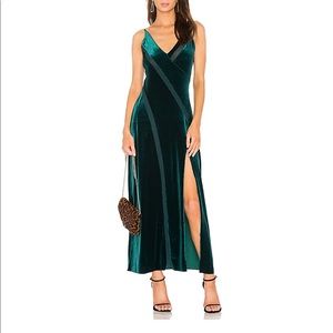 Spliced Velvet Maxi Dress in Green
Free People